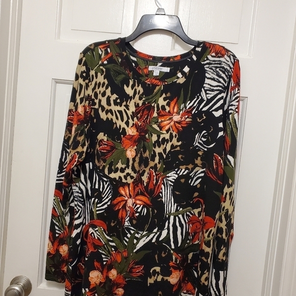 Chico's Touch of Cool Paradise Layering L/S Knit Top "Wild Poppy" Size 3-14/16 - Picture 5 of 11
